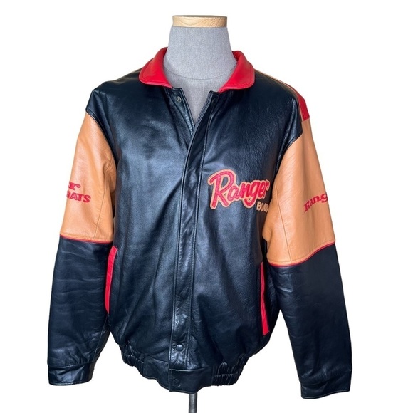 Ranger Boats Men’s Leather Insulated Bomber Style Logo Jacket XL Unique … - Picture 2 of 16